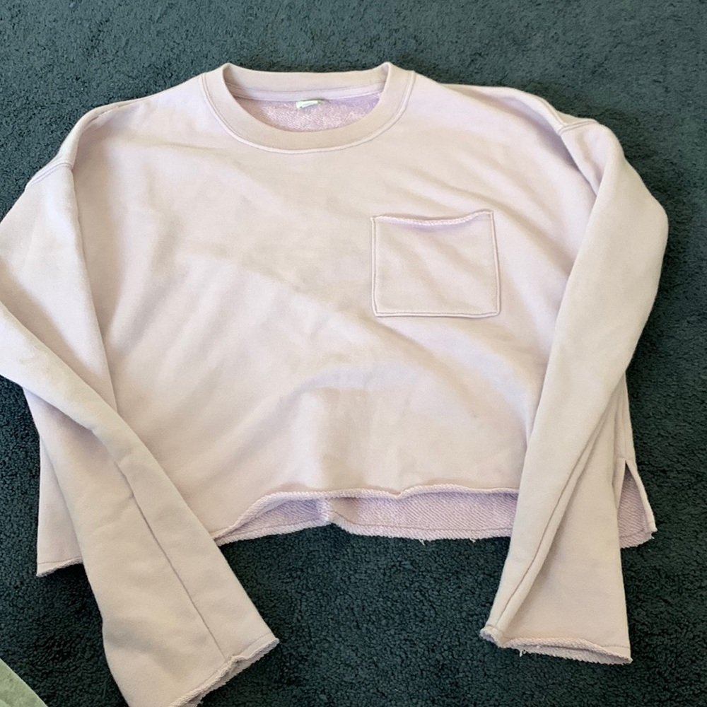 purple cropped crewneck